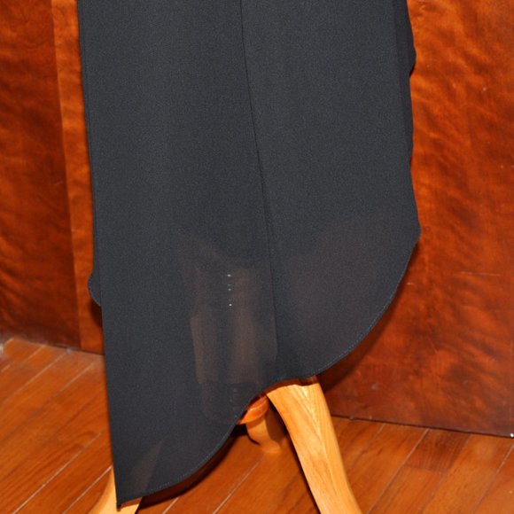 Jessica & Scott McClintock Black Asymmetrical Spaghetti Strap Cocktail Dress - Picture 3 of 9